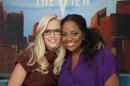 This image released by ABC shows outgoing co-hosts, Jenny McCarthy, left, and Sherri Shepherd on the set of "The View," Thursday, Aug. 7, 2014 in New York. (AP Photo/ABC, Lou Rocco)